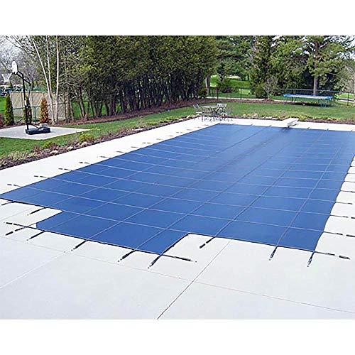 Hinspergers DU183658S 20' x 38' Blue Mesh Safety Cover for 18' x 36' Pool