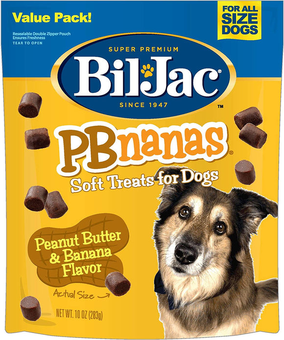 Bil-Jac PBnanas 517 10oz Peanut Butter and Banana Flavor Soft Treats for Dogs