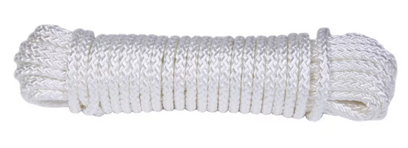 Koch Industries 5231025 5/16 in. x 50 ft. White Nylon Diamond Braid Rope, Hank