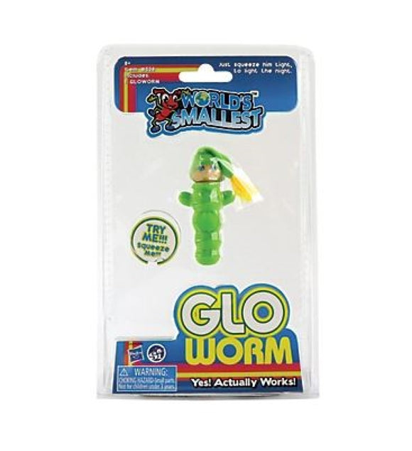 World's Smallest 538 Green Glo Worm Toy, Squeeze Me to Light Up