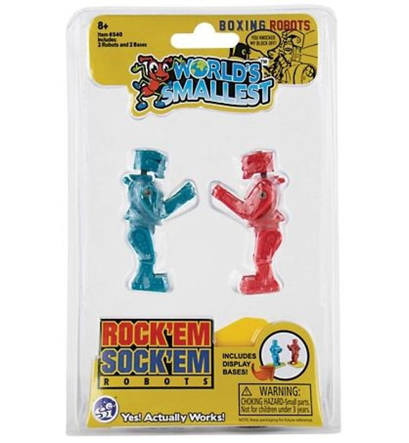 World's Smallest 540 Mini-Figure Rockem Sockem Boxing Robot with Display Base