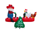 Gemmy 887112 6 ft. Animated Airblown Santa with Chickens