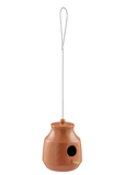 Royal Wing JXBF2311A Ceramic Brown Perch Hopper Hanging Bird House, Opening 1.5"