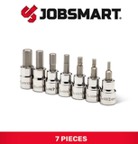 JobSmart JS202416 Polish Chrome Metric Hex Bit Socket Set, 7-Piece