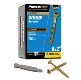 Hillman 48597 Power Pro Premium Exterior Wood Screws, #8 x 2 in., 1lb Box