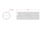 Hillman SteelWorks 11046 1"-8 x 36" Steel Threaded Rod Coarse Thread Zinc Plated