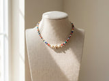 Handmade Starfish Beaded Necklace, Rainbow Beach Choker, Summer Faux Pearl Jewelry for Women, Boho Coastal Aesthetic Accessories