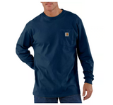 Carhartt K126HTG Men's Long-Sleeve Workwear Pocket T-Shirt, Navy, 3XL