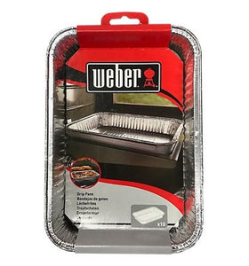 Weber 6415 Small Aluminum Drip Pans 10-Pack, 1.3"L x 6"W x 8.6"H