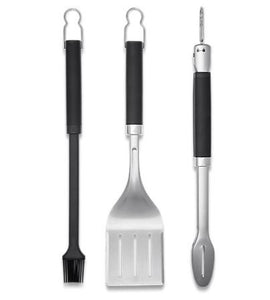 Weber 6772 Precision Grill Tongs, Spatula and Basting Brush Set, 3-Piece