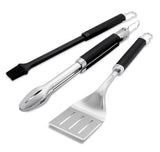 Weber 6772 Precision Grill Tongs, Spatula and Basting Brush Set, 3-Piece