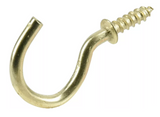 Hardware Essentials 851850 3/4 in. Cup Hooks, Brass, 3lbs Wt. Capacity, 2-Pk