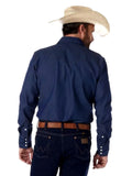 Wrangler MS7011D Men's Cowboy Cut Western Firm Finish Work Shirt, Denim, Large