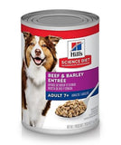 Hill's Science Diet Adult 7+ Beef and Barley Chunks Wet Dog Food, 1 Can, 13 oz.