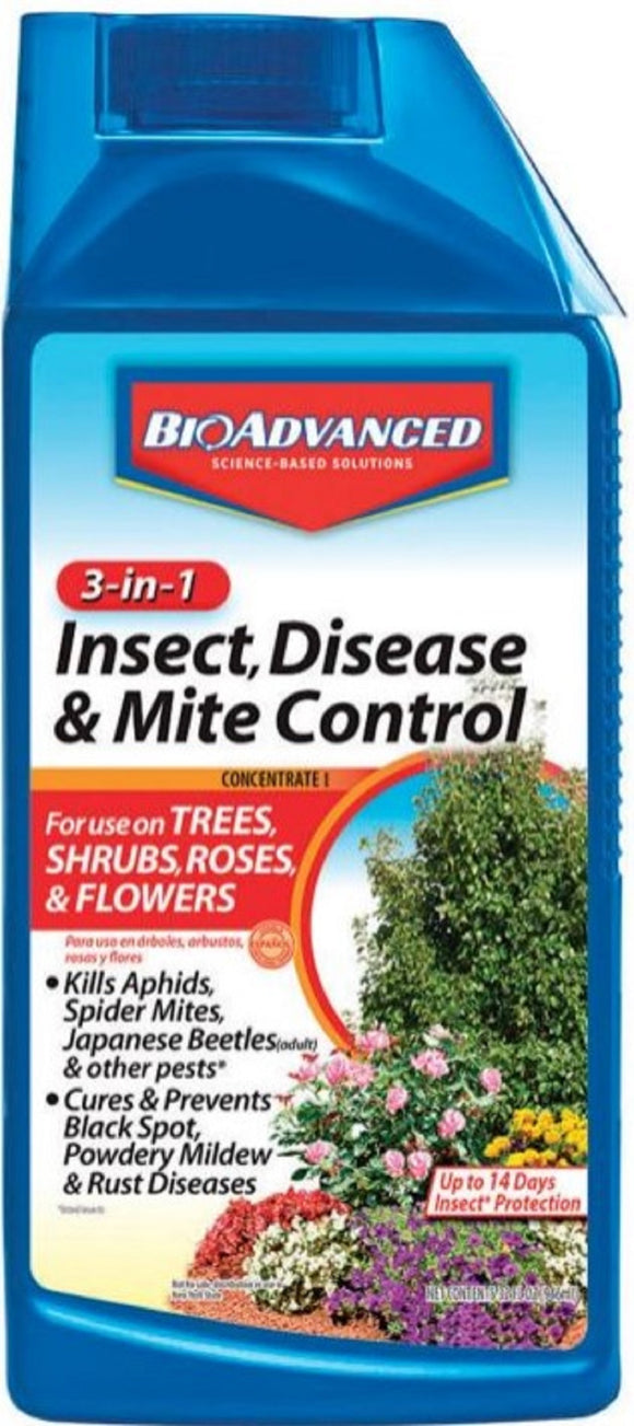 BioAdvanced 708285A Insect Disease and Mite Control Concentrate 3-in-1  32oz