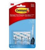 Command 7100217716 Small Clear Wire Hooks with Clear Strips 3-Pack, Up to 1/2 lb