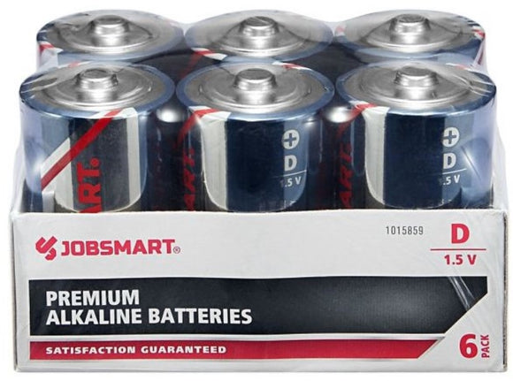 JobSmart 7111-6S D Alkaline Batteries, 6-Pack 7111-6S