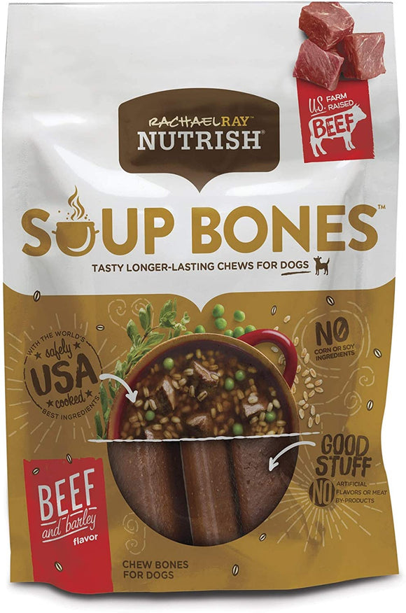 Rachael Ray Nutrish Soup Bones Beef and Barley Flavor Dog Chew Treats - 11 Count