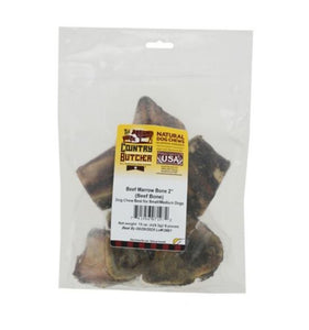 The Country Butcher 7197 2" Beef Marrow Bone Natural Dog Chew Treats - 6 Count