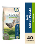 DuMOR 4BM0651P Poultry Supplies Organic 16% Layer Pelleted Chicken Feed, 40 lb. Bag