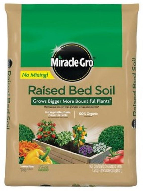 Miracle-Gro 73959430 Raised Bed Soil, 1.5 cu. ft.