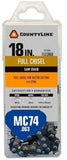 CountyLine 76374TSC Chainsaw Chains 18 Inch 74 Link Full Chisel Steel