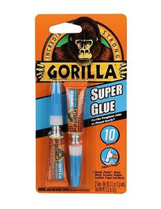 Gorilla 7820001 Clear Super Glue Gel Tubes, 3 Grams, 2-Pack