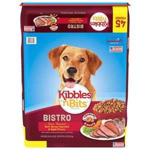 Kibbles 'n Bits Bistro 7910092688 45lb Oven-Roasted Adult Beef Dry Dog Food