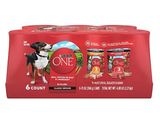 Purina ONE Adult Chicken/Beef Classic Ground Wet Dog Food Variety 13 oz/6 Cans