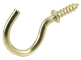 Hardware Essentials 851852 Solid Brass Cd-Cup Hook, 7/8 in., 2-Pk