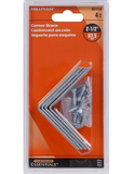 Hillman Hardware Essentials 851118 Corner Braces Steel Zinc 2-1/2" x 5/8" 4 Pack