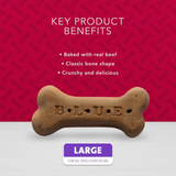 Blue Buffalo Bones Natural Crunchy Dog Treats, Large Dog Biscuits, Beef 16 oz.