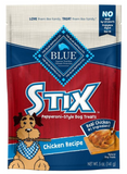 Blue Buffalo Stix Natural Soft-Moist Dog Treats, Chicken Recipe 5 oz. Bag