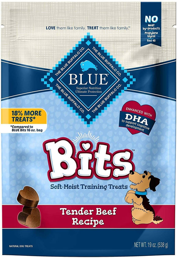 Blue Buffalo Bits 803748 19oz Soft-Moist Tender Beef Recipe Training Dog Treats