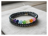 Handmade Dark Crystal-like Chakra Accent Bracelet Set