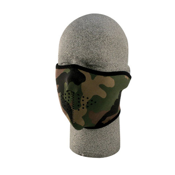 Balboa WNFM118H Neoprene 1/2 Face Mask - Woodland Camouflage