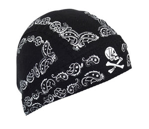 Balboa Z500 100% Cotton Skull Paisley Flydanna - Black