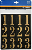 Hillman 842270 - Adhesive House Number Pack Black And Gold (2") 842270