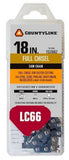 CountyLine 85066NSTSC Chainsaw Chains 18 Inch 66 Link Full Chisel Steel