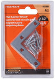 Hardware Essentials 851086 Cd-Flt Corner Irn 2.5X.5 Steels Zinc Plated