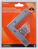 Hardware Essentials 851089 Cd-Flt Corner Irn 4X3/4 Steels Zinc Plated