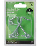 Hardware Essentials 851483 Hook and Eye Latches Zinc 3-Inch, 2 Pack