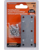 Hardware Essentials 851684 Mending Braces Zinc 3-1/2" x 1-3/8", 4 Pack