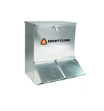CountyLine 70120048 Galvanized Steel 2-Door 2.88 cu. ft. Economy Metal Hog Feeder, Silver