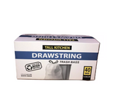 Revolution JAD40DS Drawstring Kitchen Trash Bags, 13 gal., 40 ct.
