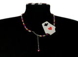 Handmade Multicolor Candy Beaded Choker, Vibrant Rainbow Seed Bead Necklace.