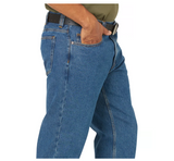Blue Mountain FMB-1501 Men's Mid-Rise Denim 5-Pocket Jeans, Medium Wash, S36X30