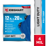 JobSmart LDBL1220 Reversible Light-Duty Poly Tarp, 12 ft. x 20 ft., Blue