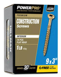 Hillman 48584 Power Pro Premium Interior Wood Screws #9 x 3 in. - 1 lb. Box