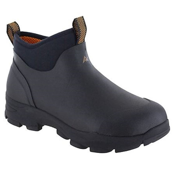Ridgecut Men's Water Resistant Neoprene Low Rubber Boot Black/Orange, Size 11 M